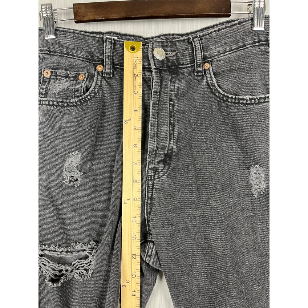 Aeropostale 90s Baggy Jeans Womens 4 Gray Button Fly Distressed Grunge Denim - Picture 10 of 11
